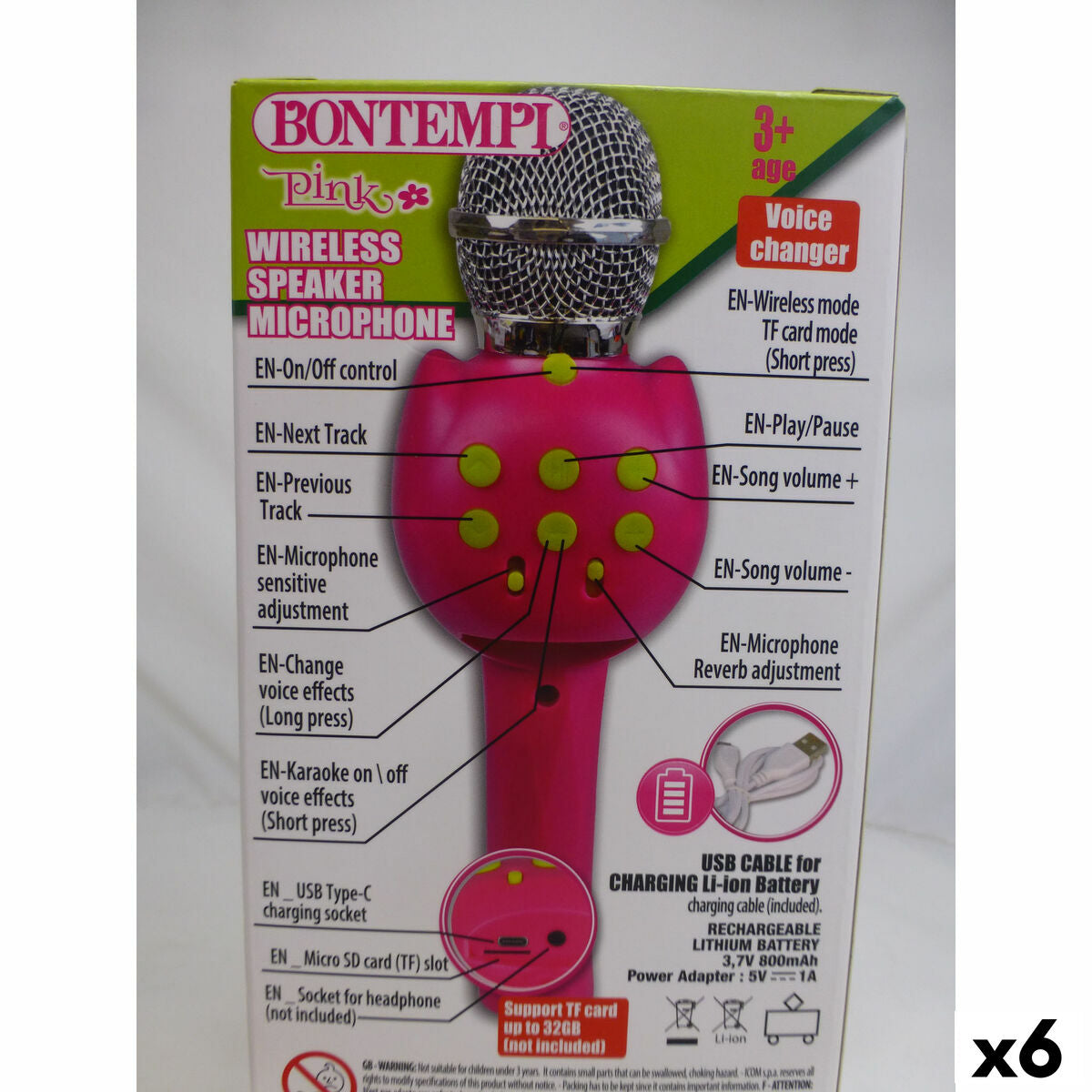 Microfon Karaoke Bontempi 6 Unități - Jucarii si jocuri, Jucării electronice