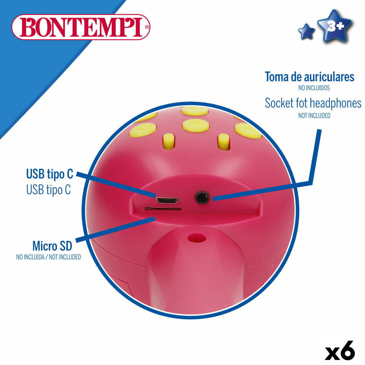 Microfon Karaoke Bontempi 6 Unități - Jucarii si jocuri, Jucării electronice