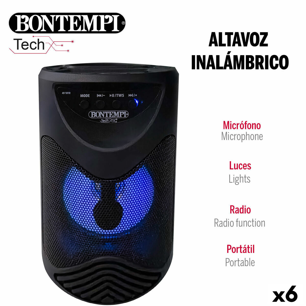 Difuzor cu Microfon Karaoke Bontempi 6 Unități - Jucarii si jocuri, Jucării electronice