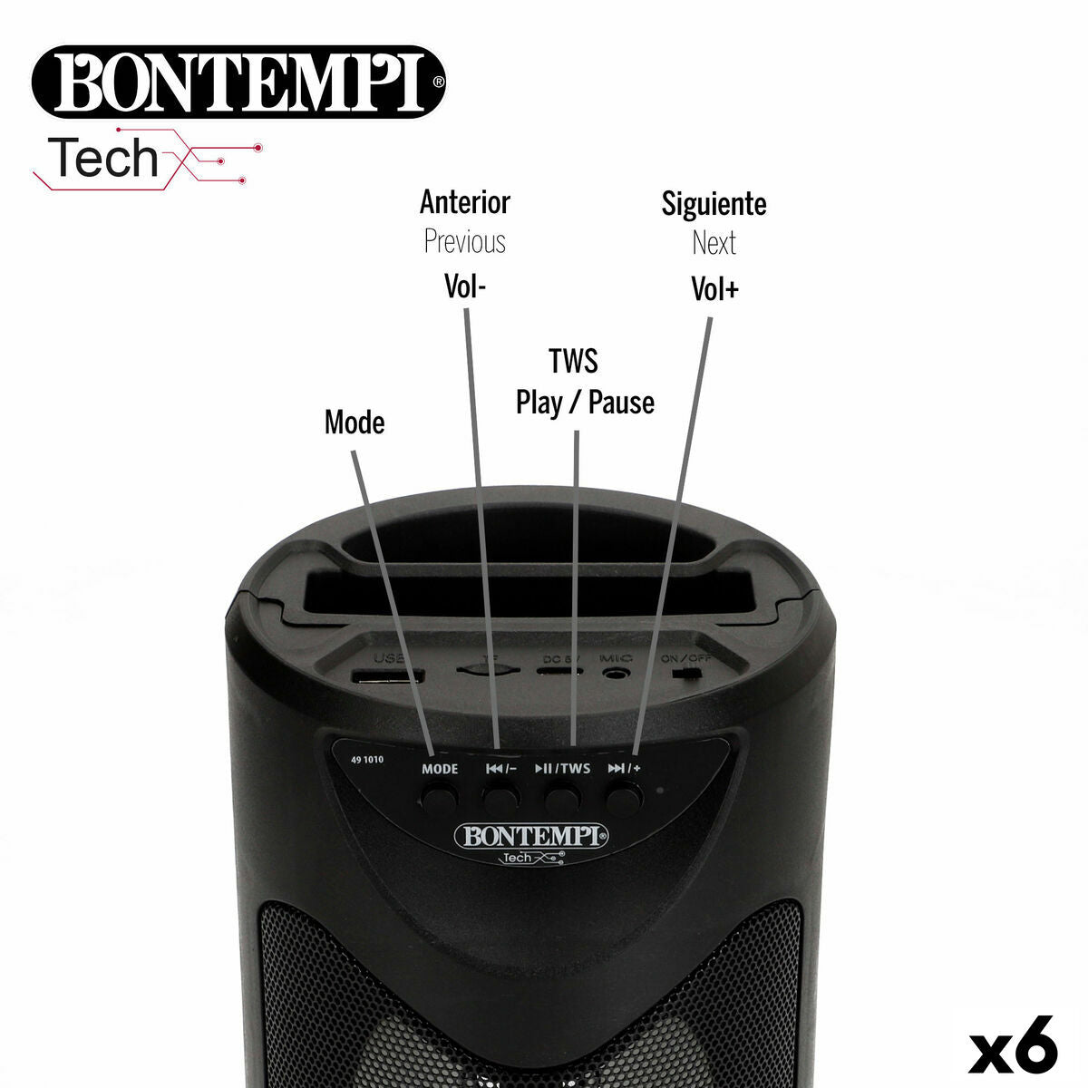 Difuzor cu Microfon Karaoke Bontempi 6 Unități - Jucarii si jocuri, Jucării electronice