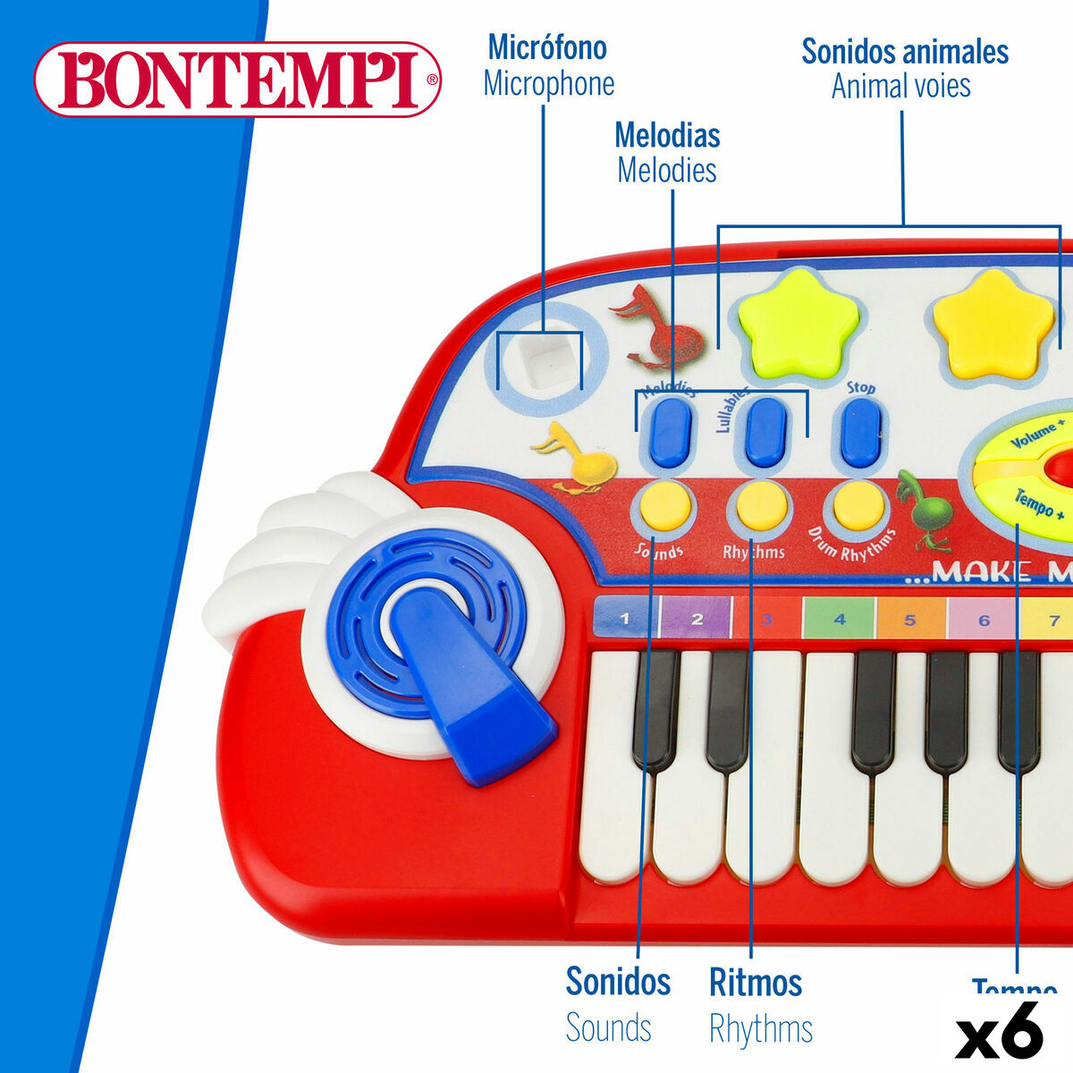 Pian Electronic Bontempi 38 x 18 x 17 cm (6 Unități) - Jucarii si jocuri, Instrumente muzicale pentru copii