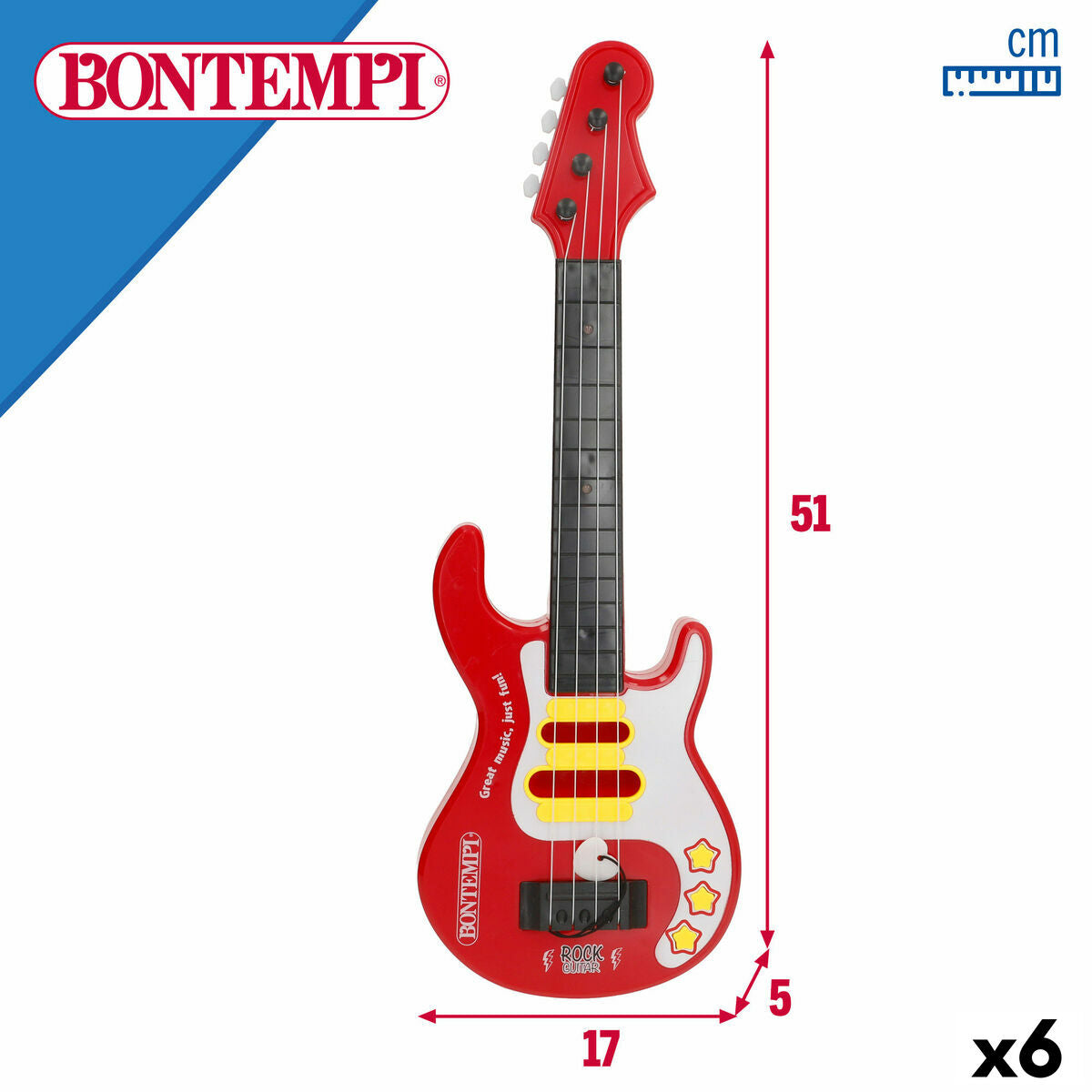 Chitară pentru Copii Bontempi 17 x 51 x 5 cm (6 Unități) - Jucarii si jocuri, Instrumente muzicale pentru copii