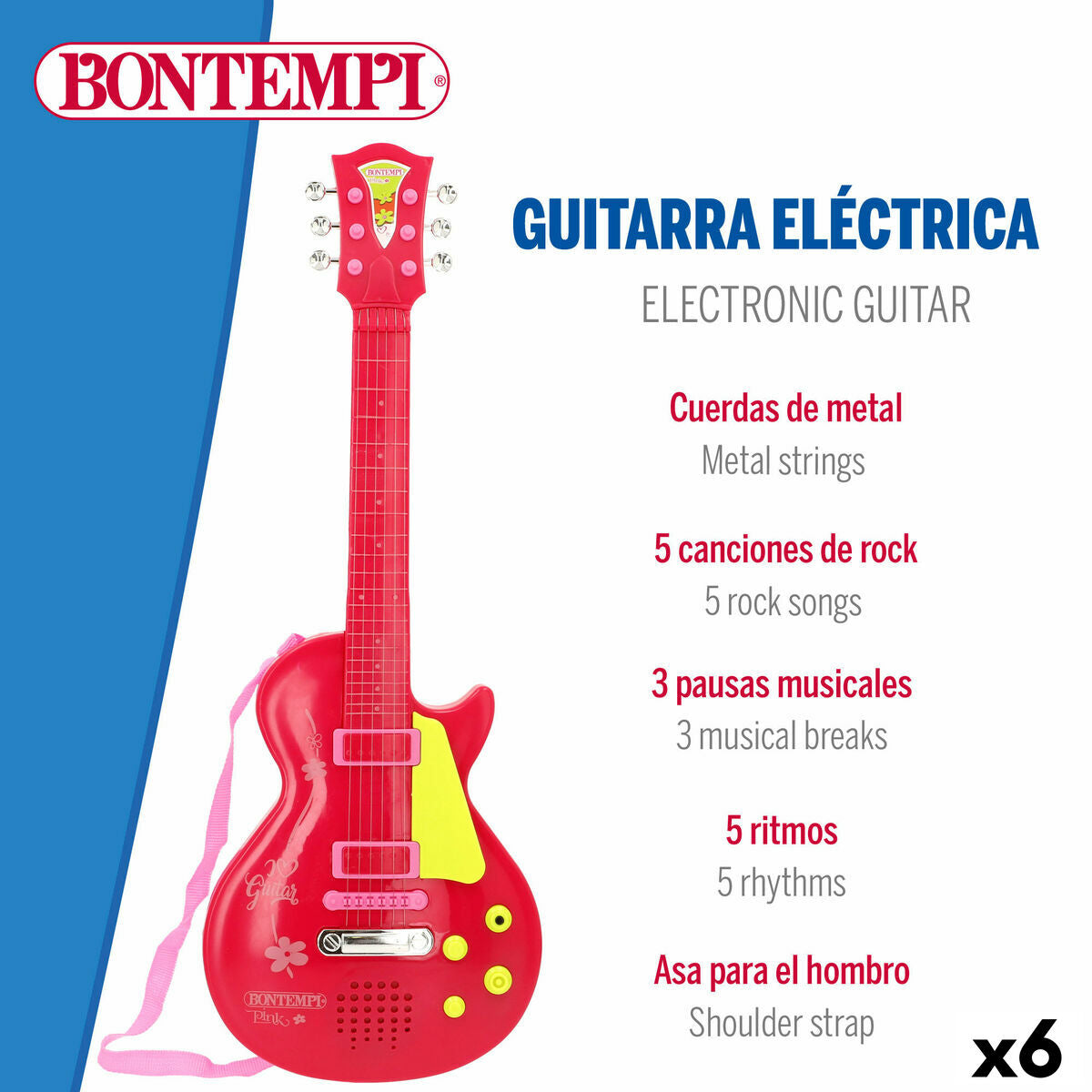 Chitară pentru Copii Bontempi 20 x 56 x 4 cm (6 Unități) - Jucarii si jocuri, Instrumente muzicale pentru copii