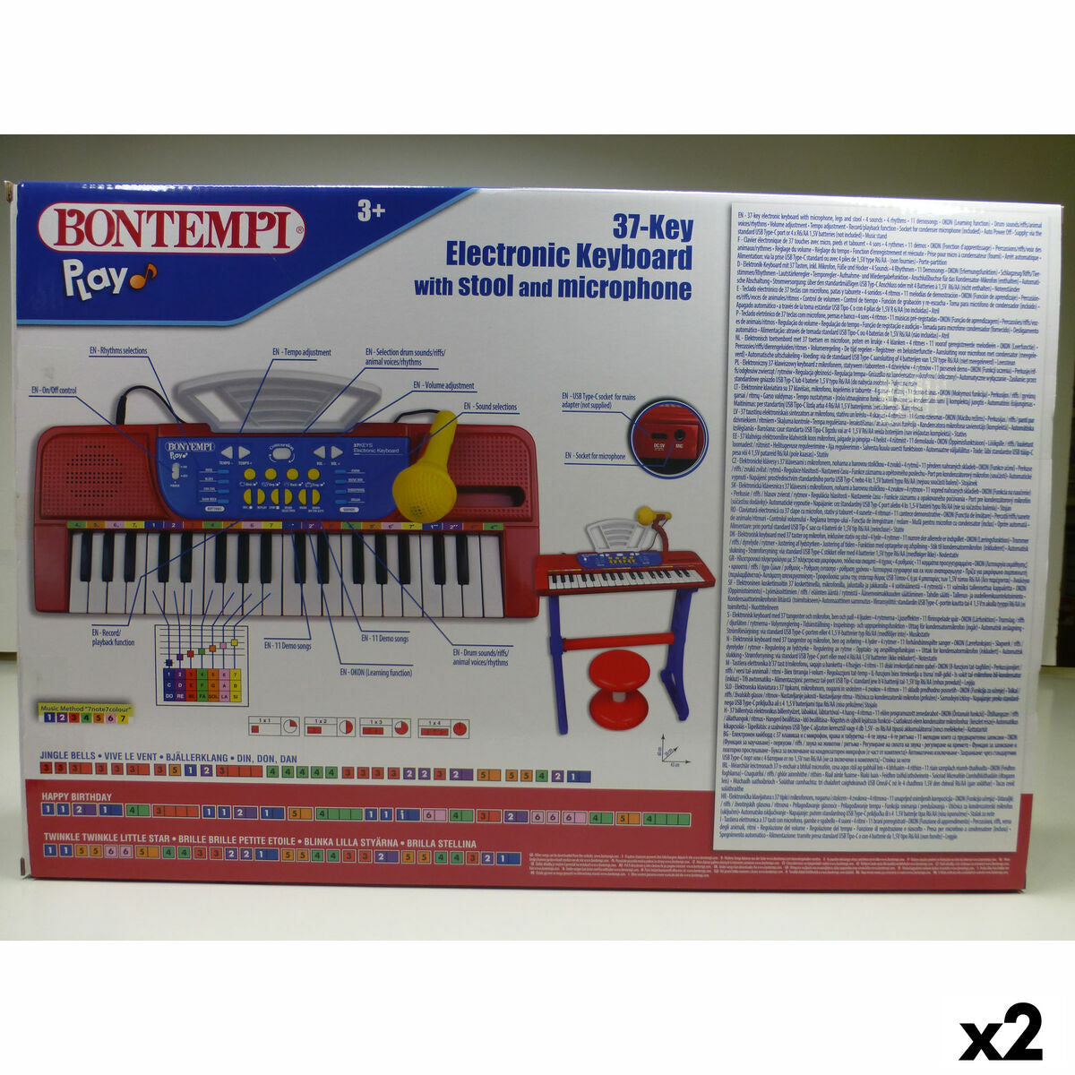 Tastatură 37 Taste Bontempi 43 x 56 x 23 cm (2 Unități) - Jucarii si jocuri, Instrumente muzicale pentru copii