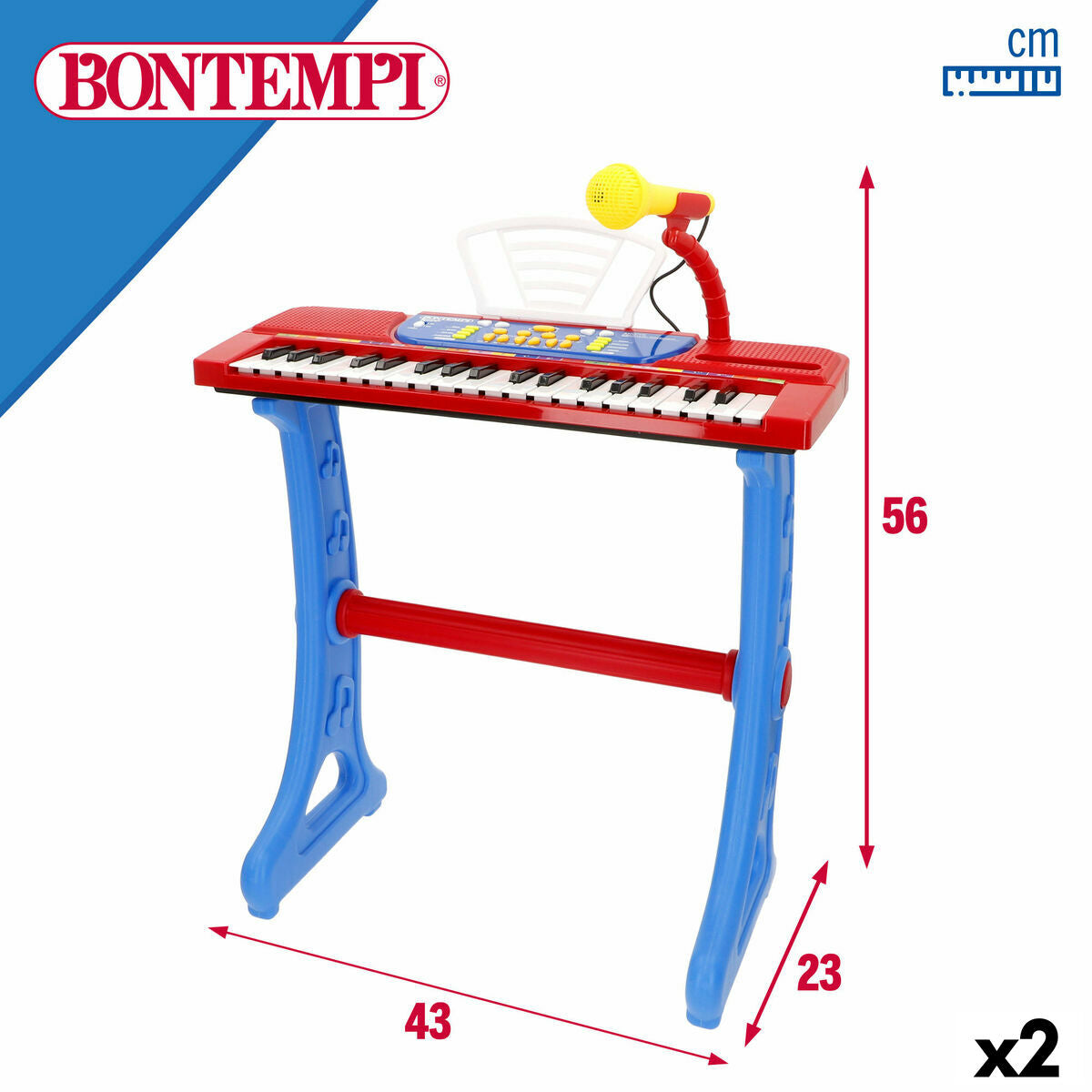 Tastatură 37 Taste Bontempi 43 x 56 x 23 cm (2 Unități) - Jucarii si jocuri, Instrumente muzicale pentru copii