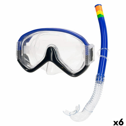 Ochelari de Scufundare cu Tub AquaSport Albastru (6 Unități) - Sport și în aer liber, Sporturi acvatice