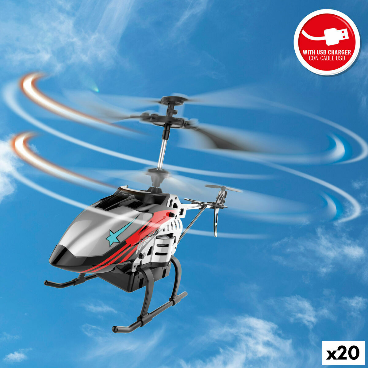 Elicopter Controlat de Radio Colorbaby (2 Unități) - Jucarii si jocuri, Vehicule