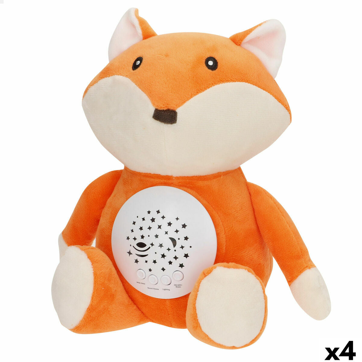 Jucărie de Pluș cu Proiector LED Colorbaby Flauș Plastic 25 x 27 x 13 cm (4 Unități) - Jucarii si jocuri, Jucării de pluș