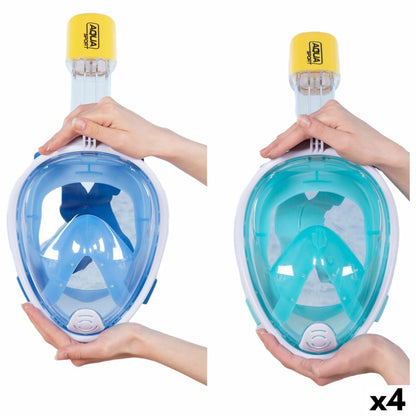 Mască de Snorkel cu Suport pentru Cameră Sportivă AquaSport Albastru Turquoise (4 Unități) - Sport și în aer liber, Sporturi acvatice