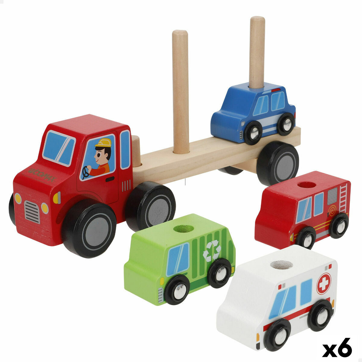Camion Autotransporter și Mașini 25 x 13 x 6 cm (6 Unități) - Jucarii si jocuri, Vehicule