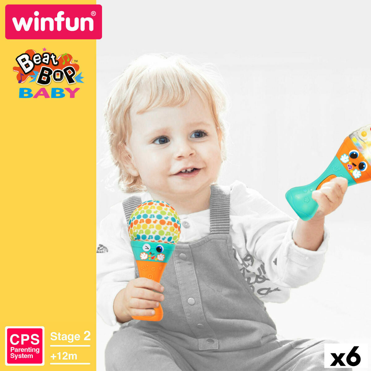 Jucărie muzicală Winfun 7 x 17 x 7 cm (6 Unități) - Bebelus, Jucăriile copilăriei timpurii