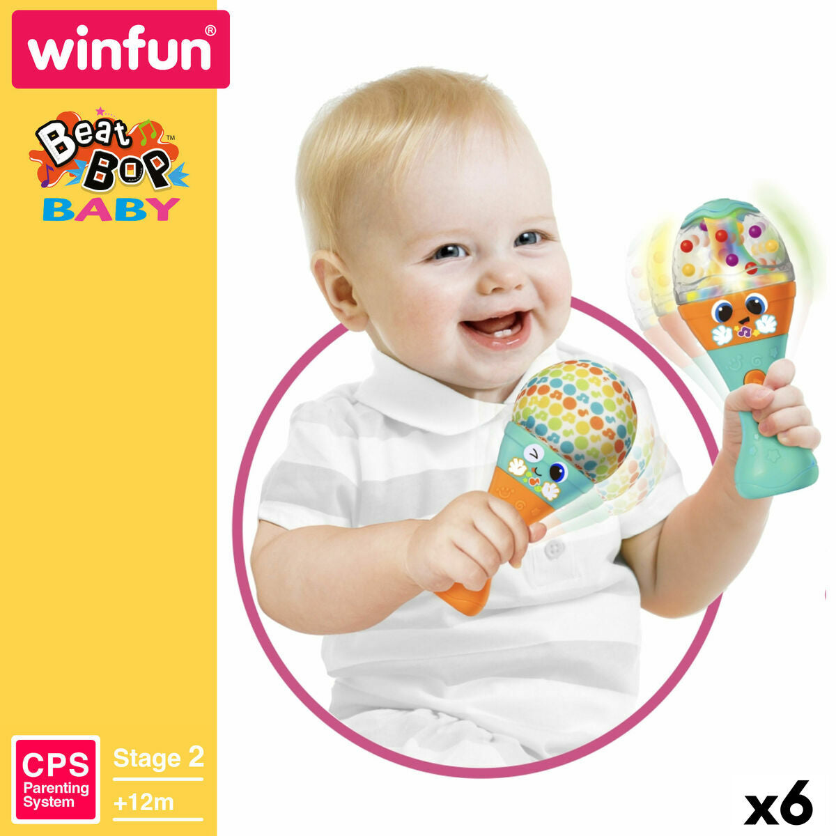 Jucărie muzicală Winfun 7 x 17 x 7 cm (6 Unități) - Bebelus, Jucăriile copilăriei timpurii