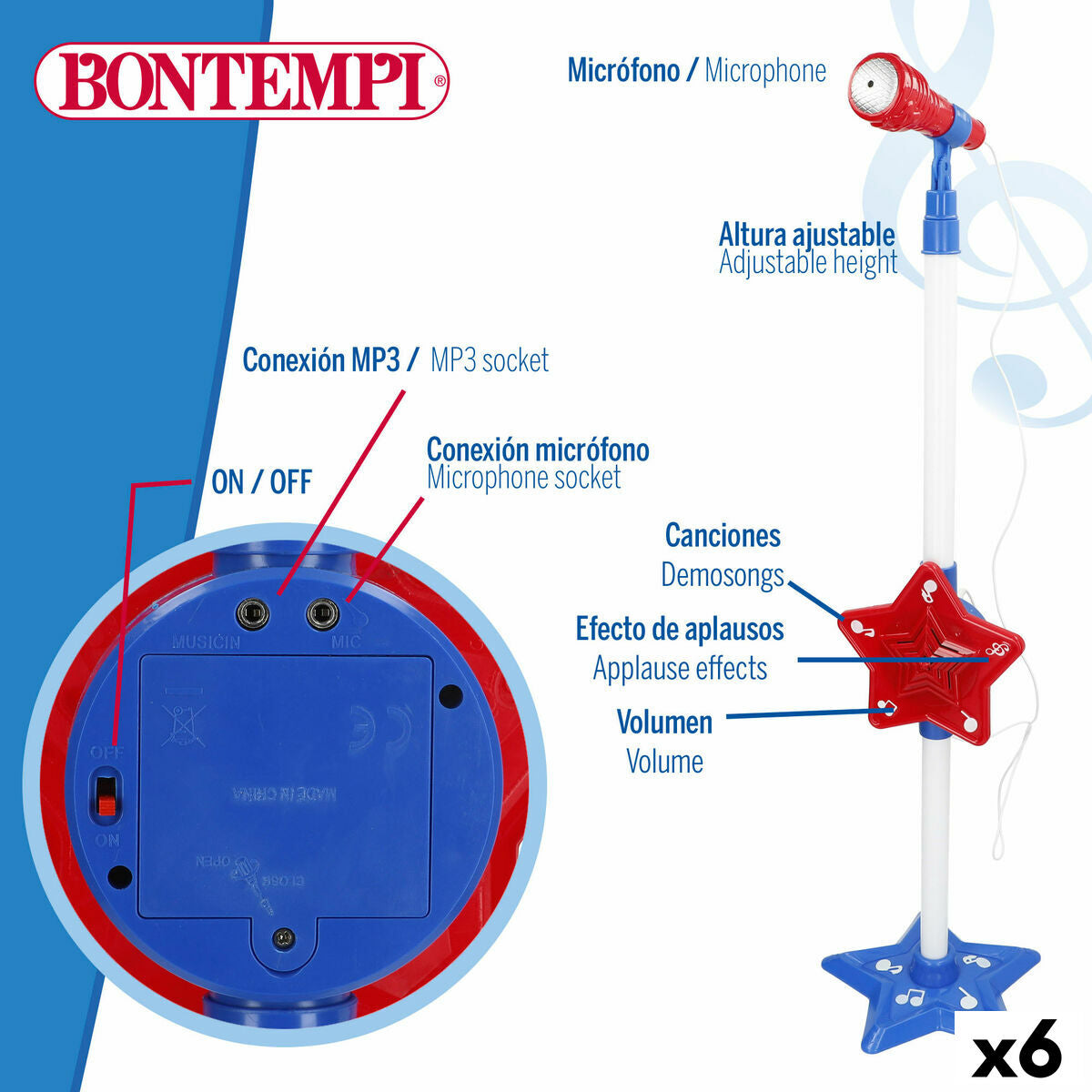 Jucărie muzicală Bontempi 21 x 105 x 21 cm (6 Unități) - Bebelus, Jucăriile copilăriei timpurii