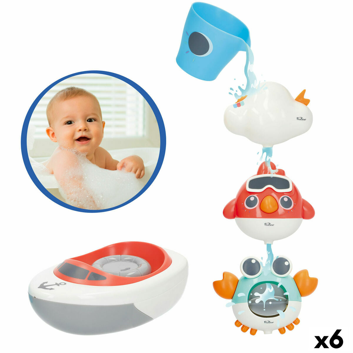 Jucării pentru Baie Colorbaby 16 x 6,5 x 9 cm 6 Unități - Acasă și bucătărie, Baie