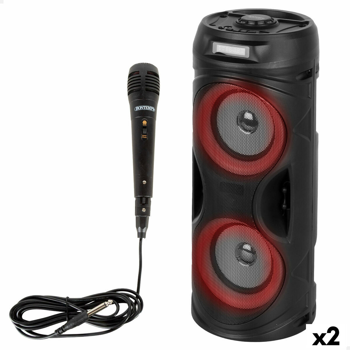Difuzor cu Microfon Karaoke Bontempi Plastic 16 x 38 x 16 cm (2 Unități) - Jucarii si jocuri, Instrumente muzicale pentru copii