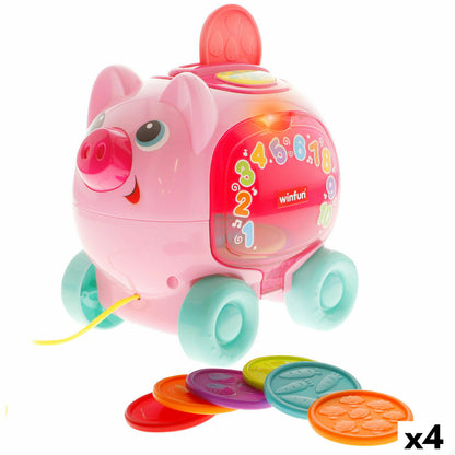 Jucărie de tras și împins Winfun 17 x 16 x 13 cm (4 Unități) - Bebelus, Jucăriile copilăriei timpurii
