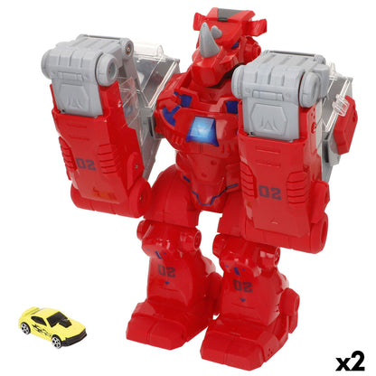 Super Robot Transformabil Lumină Sunet 24 X 28 X 16 CM 2 Unități - Jucarii si jocuri, Vehicule