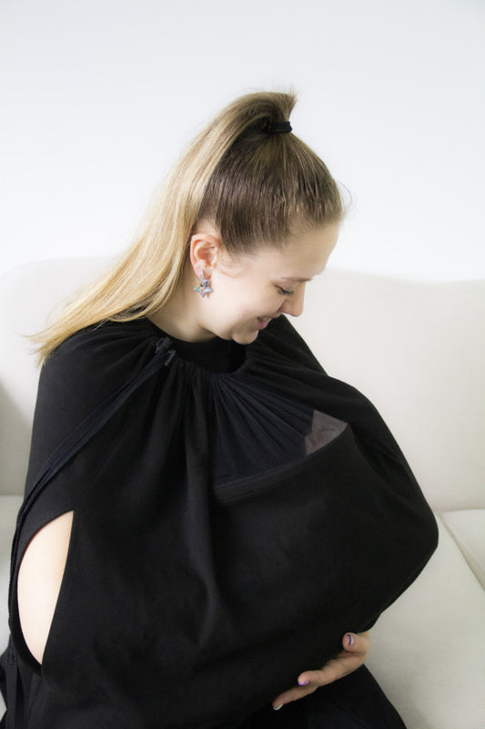 Sal pentru alaptare cu fereastra din tul BabyJem - Sal pentru alaptare