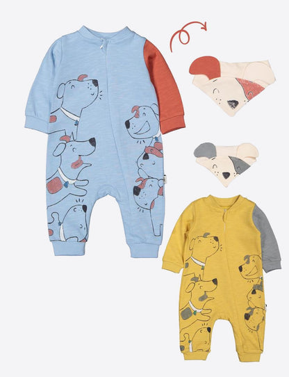 Salopeta cu baveta pentru bebelusi Dogs, Tongs baby