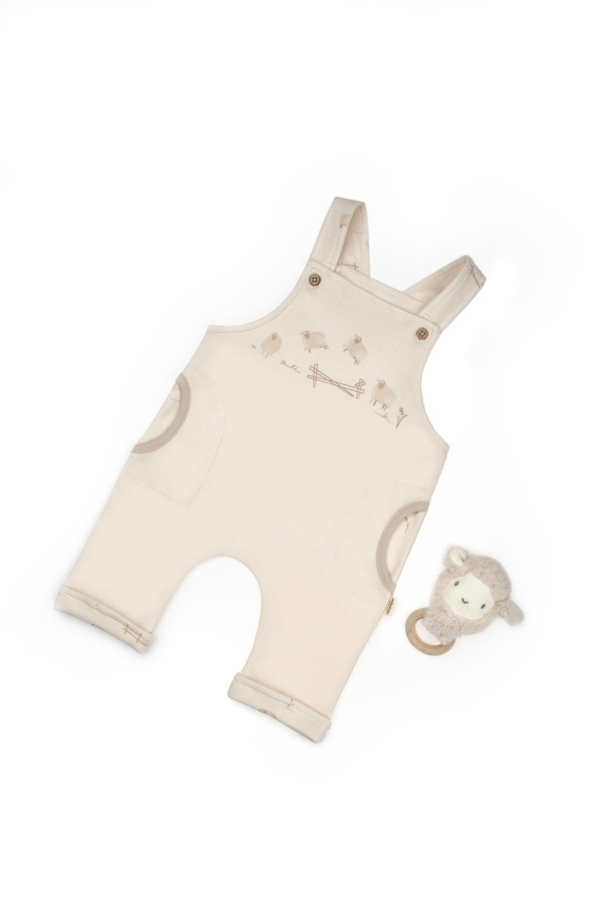 Salopetă cu bretele, Lamb, BabyCosy, 100% bumbac organic