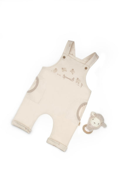 Salopetă cu bretele, Lamb, BabyCosy, 100% bumbac organic