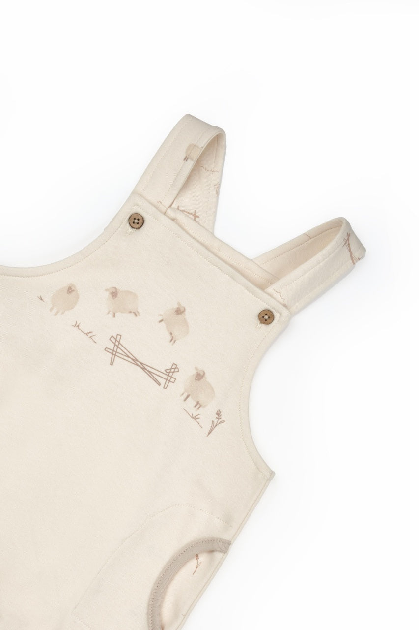 Salopetă cu bretele, Lamb, BabyCosy, 100% bumbac organic