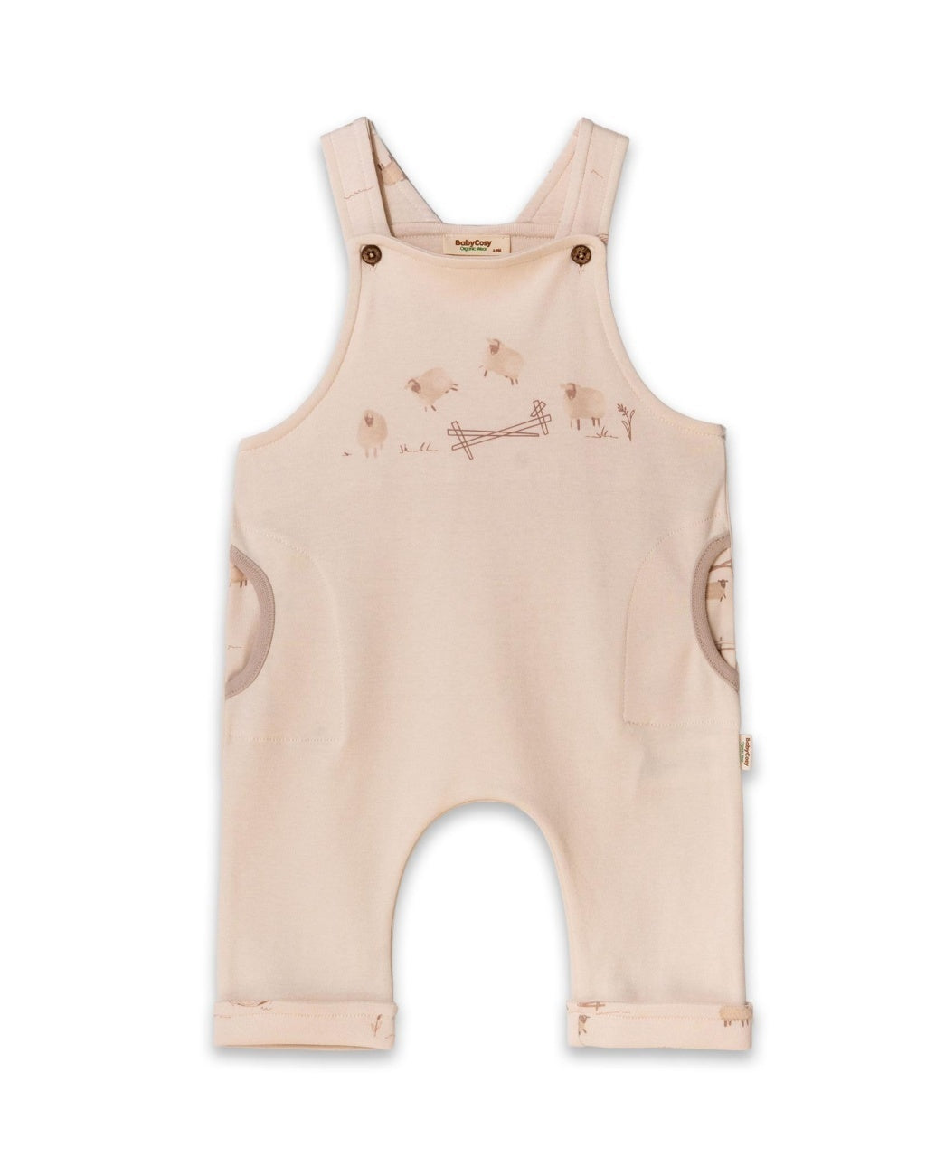 Salopetă cu bretele, Lamb, BabyCosy, 100% bumbac organic