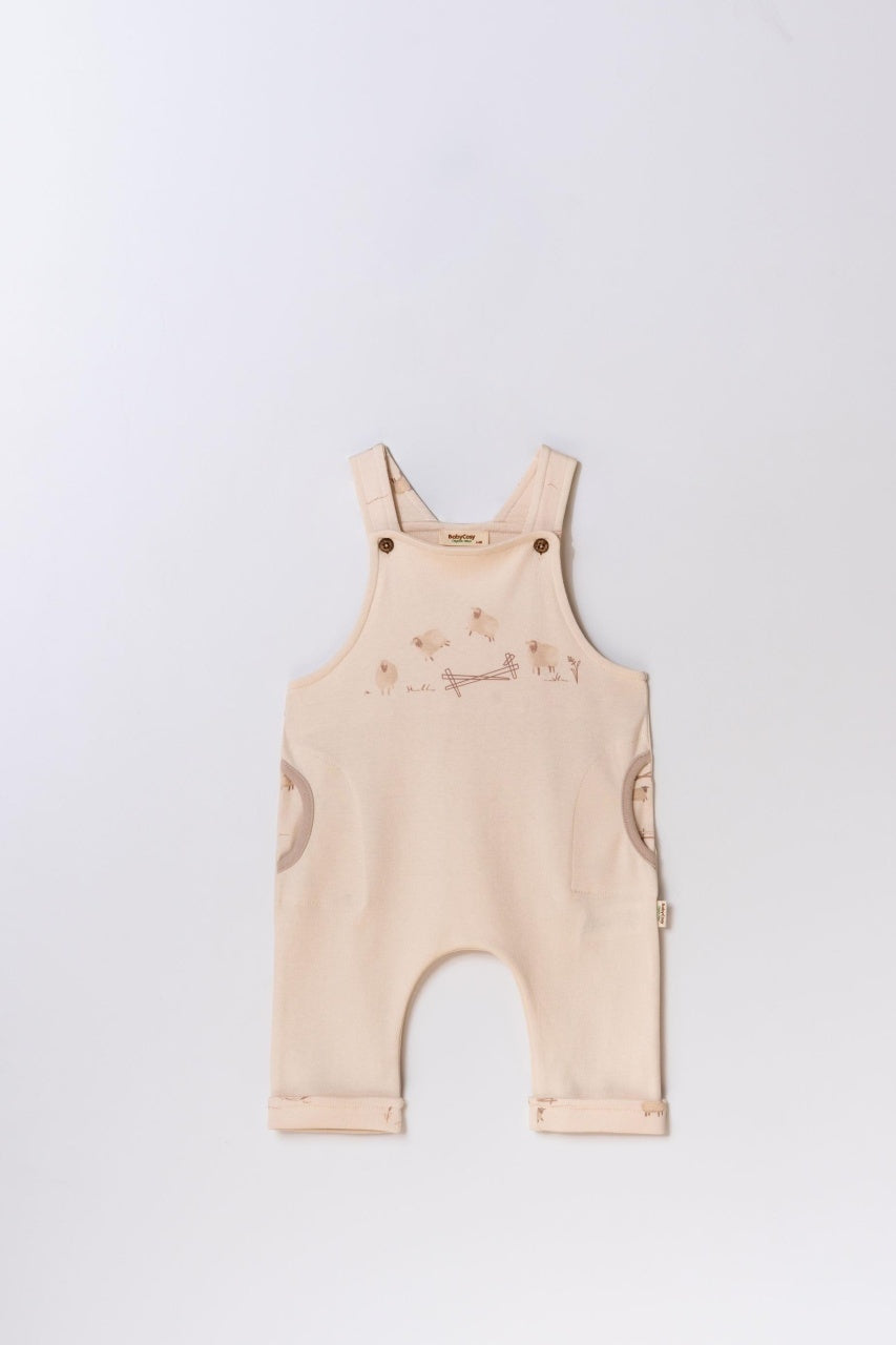 Salopetă cu bretele, Lamb, BabyCosy, 100% bumbac organic