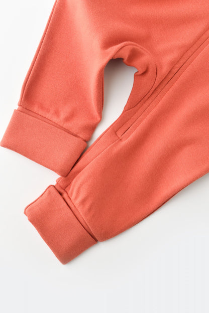 Salopeta cu fermoar cu maneca lunga si pantaloni lungi - 100%bumbac organic - Scortisoara, BabyCosy