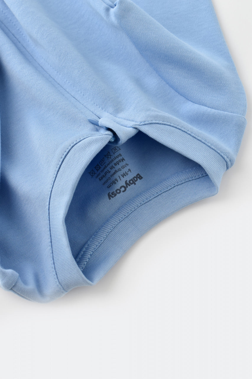 Salopeta cu fermoar cu maneca lunga si pantaloni lungi - 100%bumbac organic - Bleu, BabyCosy