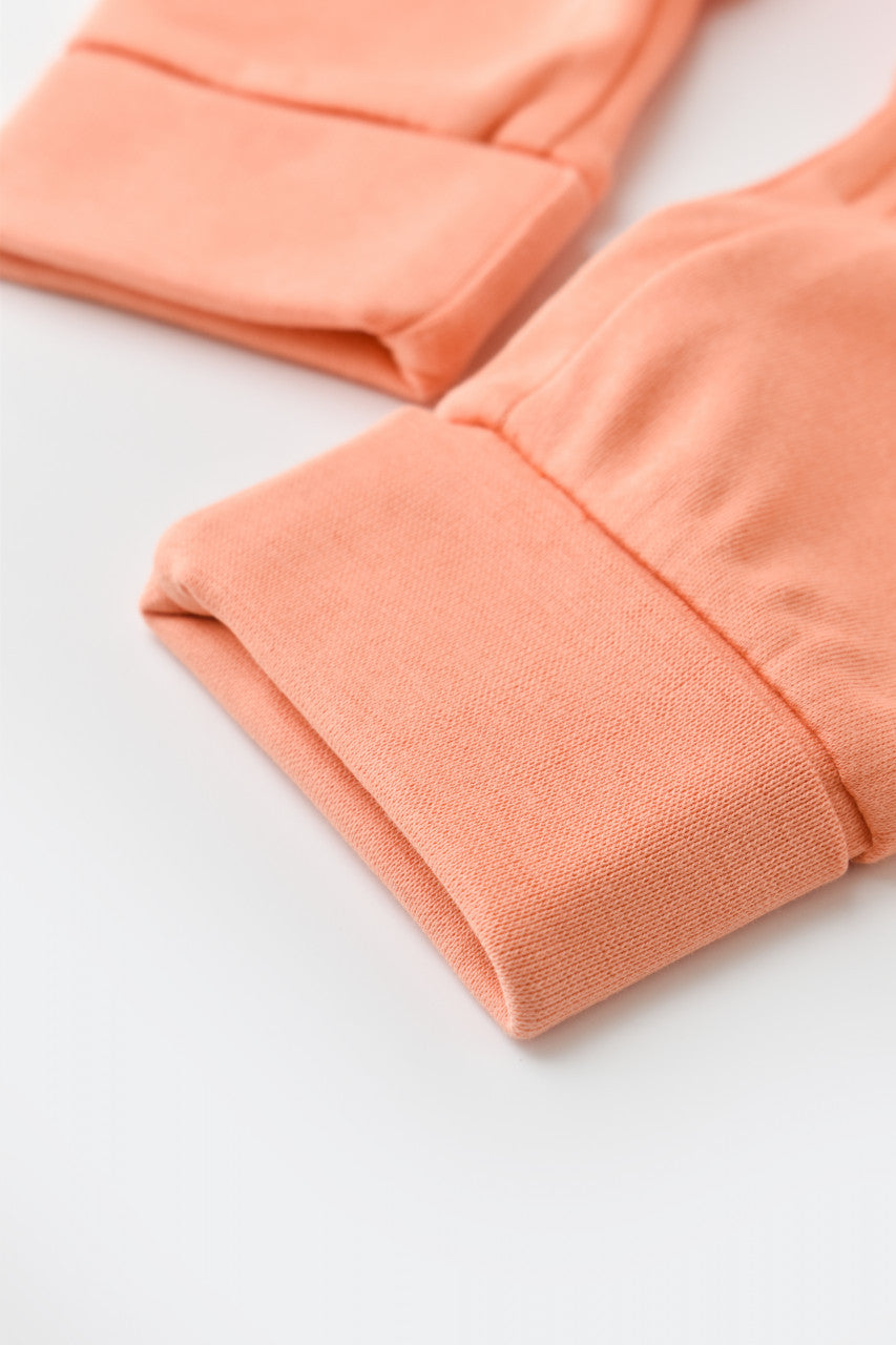 Salopeta cu fermoar cu maneca lunga si pantaloni lungi - 100%bumbac organic - Roz Piersica, BabyCosy