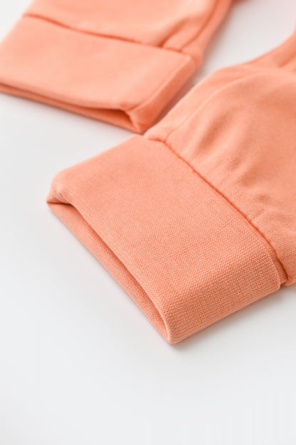 Salopeta cu fermoar cu maneca lunga si pantaloni lungi - 100%bumbac organic - Roz Piersica, BabyCosy