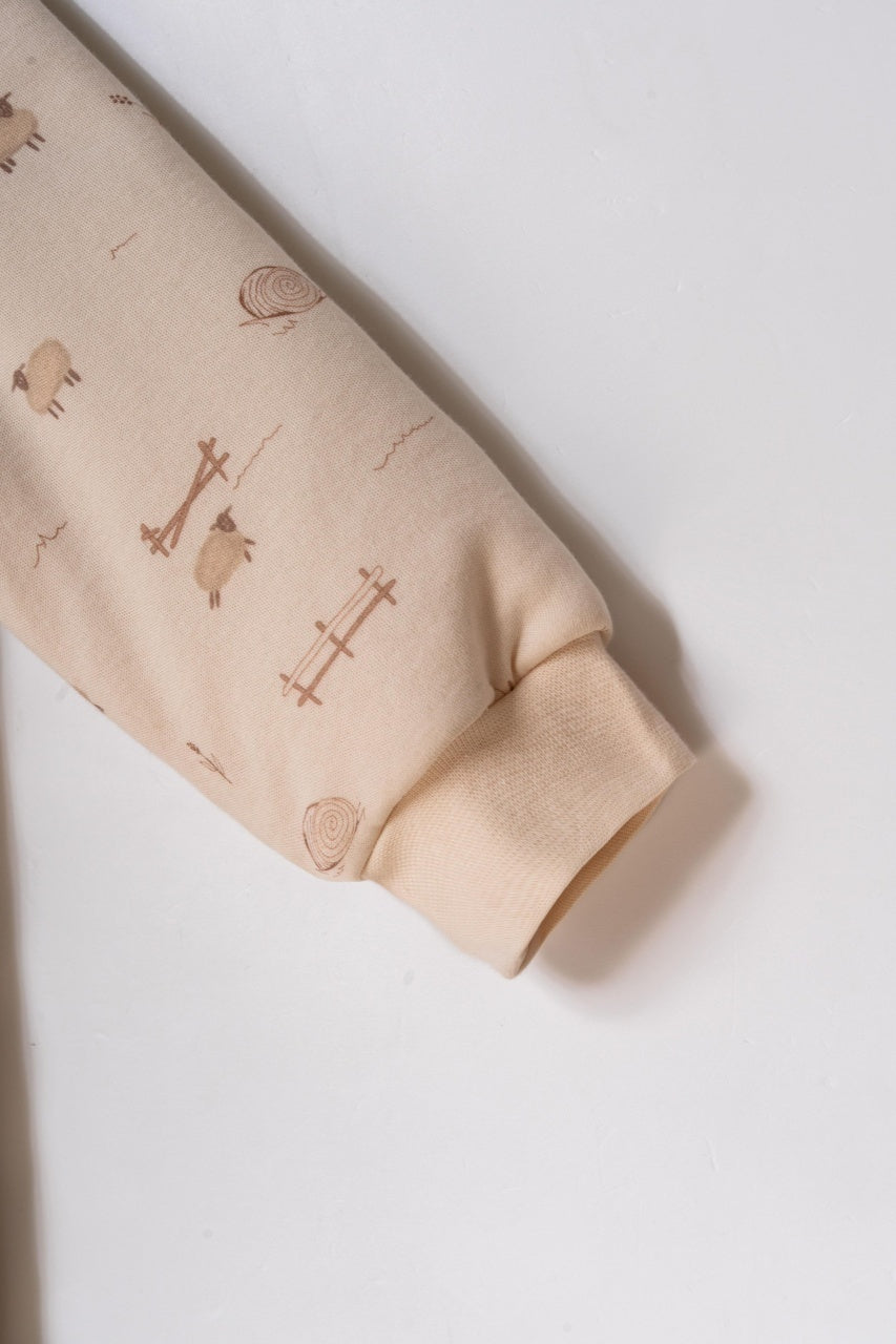 Salopeta cu fermoar, Lamb, BabyCosy, 100% bumbac organic