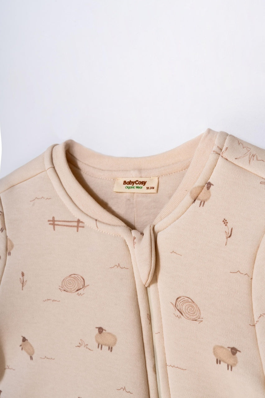 Salopeta cu fermoar, Lamb, BabyCosy, 100% bumbac organic