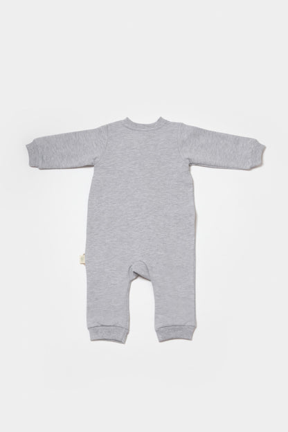 Salopeta cu fermoar, Two thread, BabyCosy, 100% bumbac organic, Gri