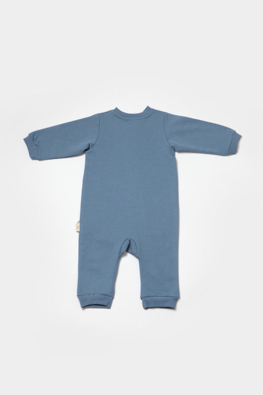 Salopeta cu fermoar, Two thread, BabyCosy, 100% bumbac organic, Indigo - Salopeta
