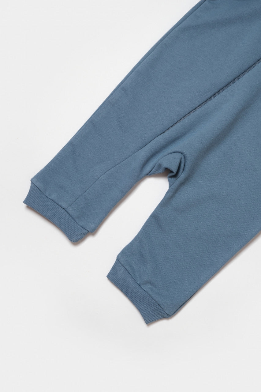 Salopeta cu fermoar, Two thread, BabyCosy, 100% bumbac organic, Indigo