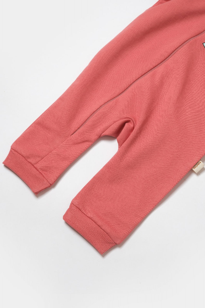 Salopeta cu fermoar, Two thread, BabyCosy, 100% bumbac organic, Rose