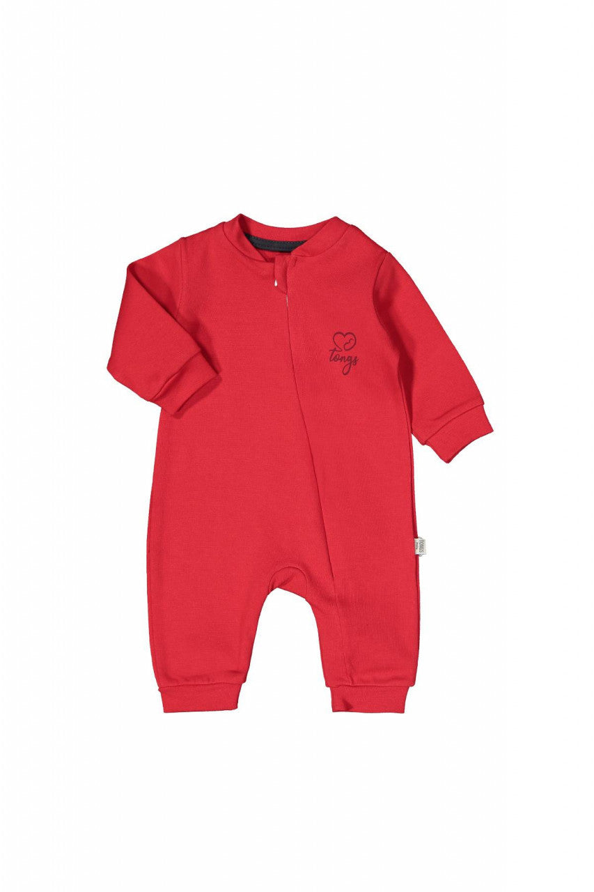 Salopeta cu maneca lunga nou nascut ROSU, Tongs baby