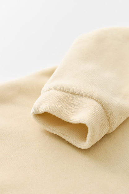 Salopeta cu maneca lunga si fermoar din 80%bumbac organic si 20% poliester -Crem, BabyCosy