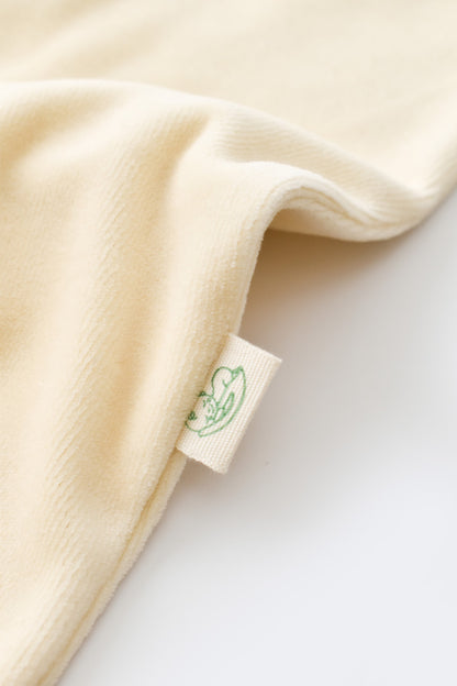 Salopeta cu maneca lunga si fermoar din 80%bumbac organic si 20% poliester -Crem, BabyCosy