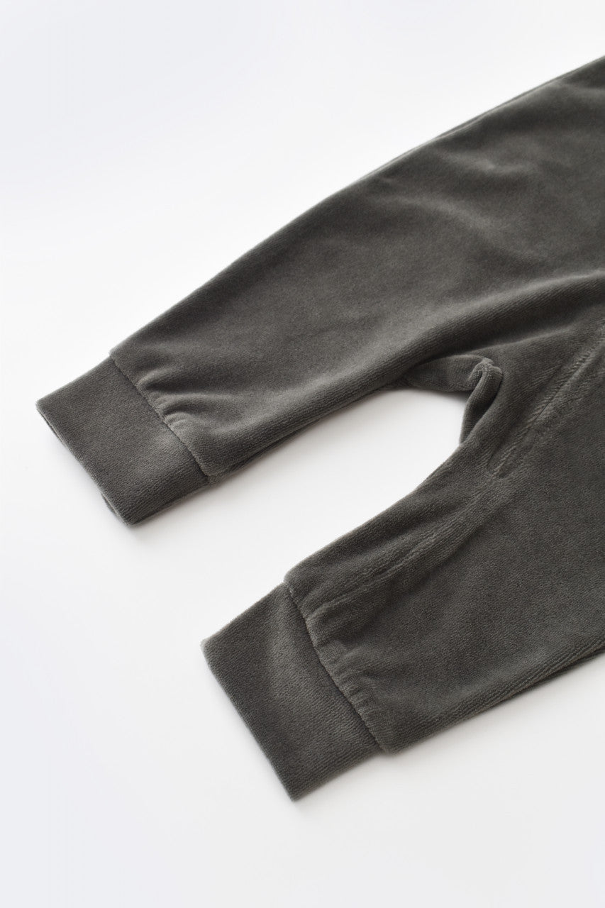 Salopeta cu maneca lunga si fermoar din 80%bumbac organic si 20% poliester - Antracit, BabyCosy