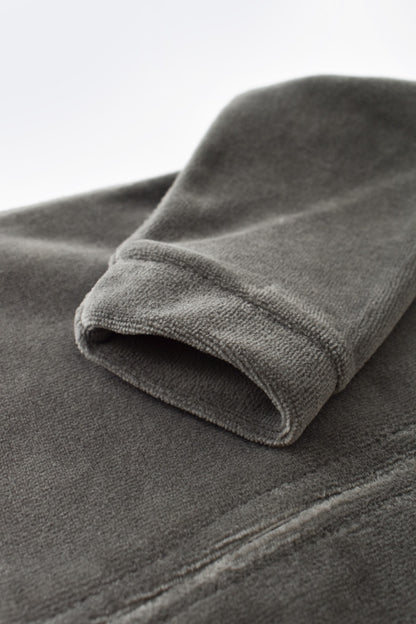 Salopeta cu maneca lunga si fermoar din 80%bumbac organic si 20% poliester - Antracit, BabyCosy