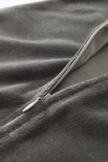 Salopeta cu maneca lunga si fermoar din 80%bumbac organic si 20% poliester - Antracit, BabyCosy