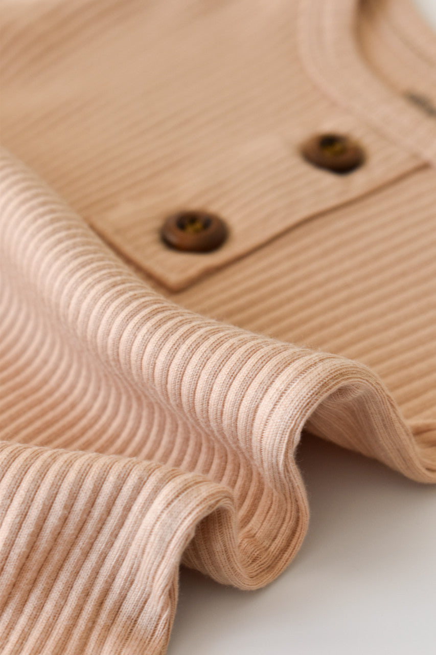 Salopeta cu maneca lunga si pantaloni lungi din bumbac organic si modal - Somon BabyCosy