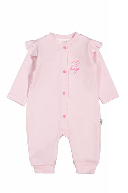 Salopeta cu maneca lunga si volanas nou nascut ROZ, Tongs baby