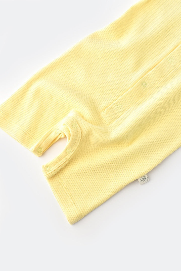 Salopeta cu pantaloni scurti - 100% bumbac organic - Galben, BabyCosy