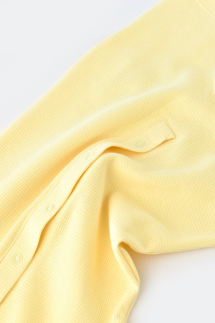 Salopeta cu pantaloni scurti - 100% bumbac organic - Galben, BabyCosy
