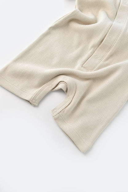 Salopeta cu pantaloni scurti - 100% bumbac organic - Stone, BabyCosy