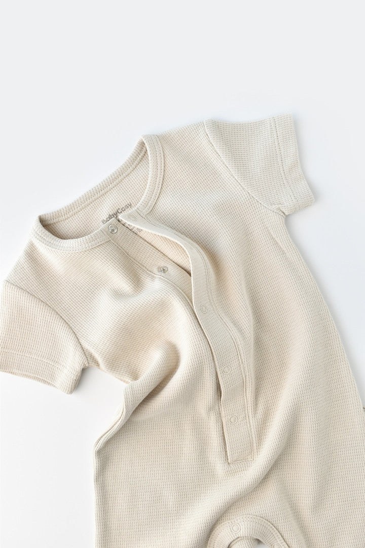Salopeta cu pantaloni scurti - 100% bumbac organic - Stone, BabyCosy